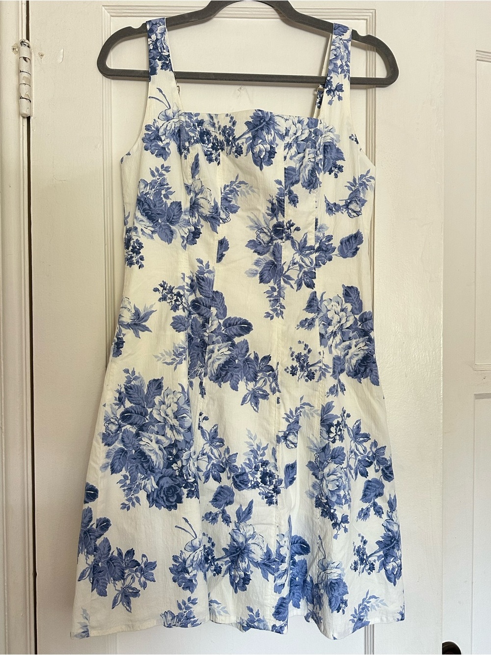 Abercrombie & Fitch White Mini Dress with Blue Floral Print